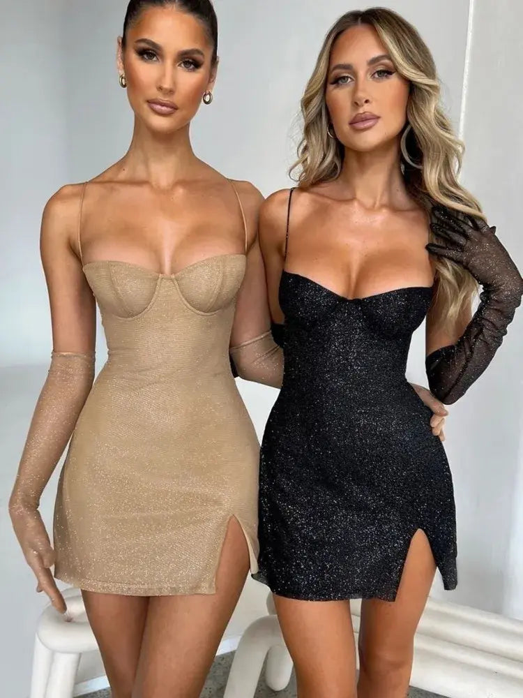 Glitter Off-Shoulder Dress